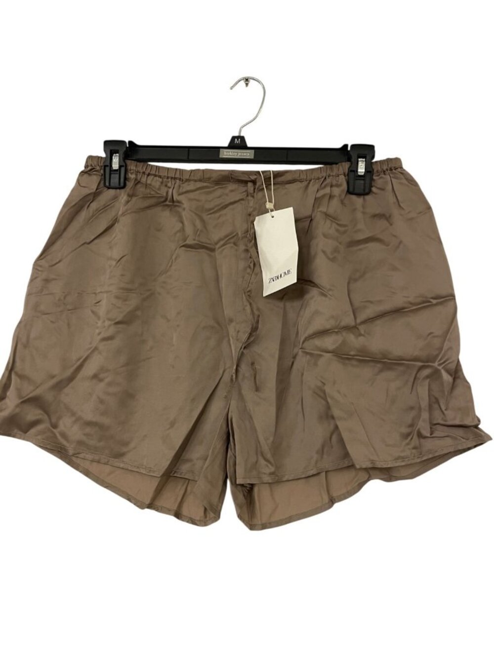 Zara Womens Shorts Pajama Large Taupe Lightweight Elastic Waistband 8161/123 NWT